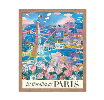 Master Vintage Travel Poster - Retro France Print - Paris - Eiffel Tower - Gift for Him, Her, Travel Lover - Floral