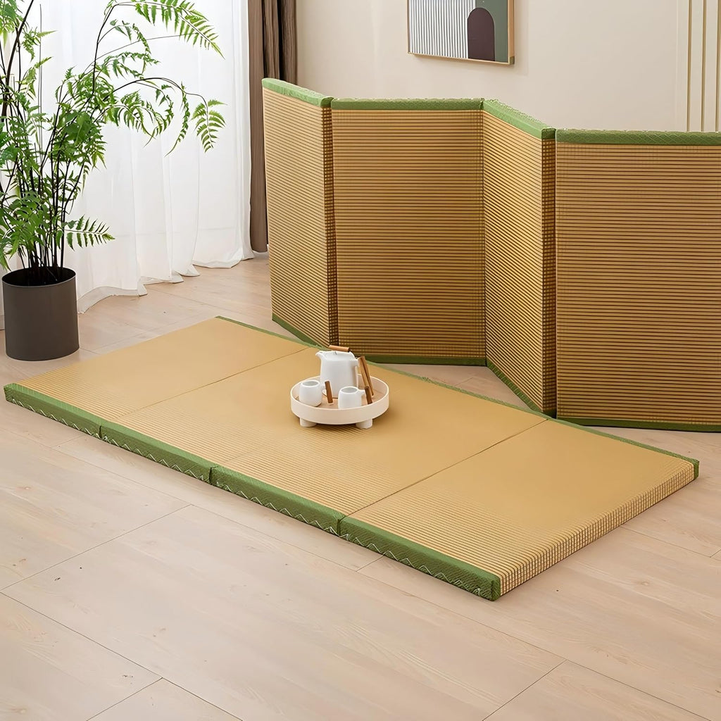 Foldable Japanese Tatami Mat: Natural Rush Grass Floor Mattress