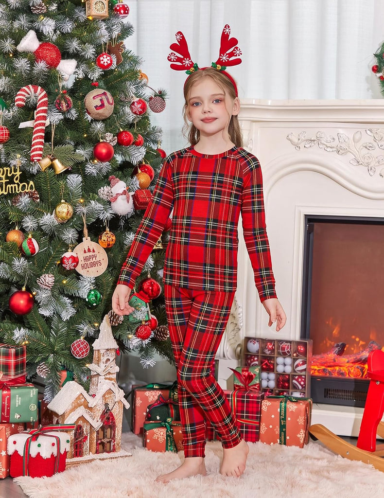 Girls Pajamas Long Sleeve Snug Fit Pjs Set Kids Cute Sleepwear