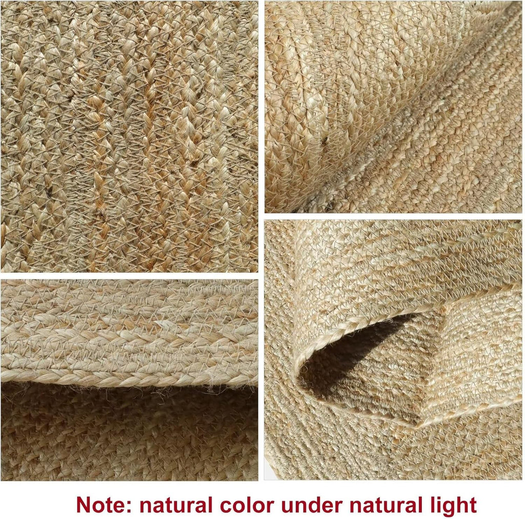 Round Jute Rug 6Ft,Soft and Chunky Natural Fiber,Handwoven Rugs