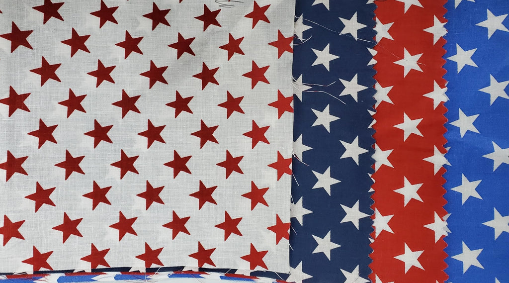 American Star Print Poly Cotton Fabric by The Yard, 60" Wide (White)