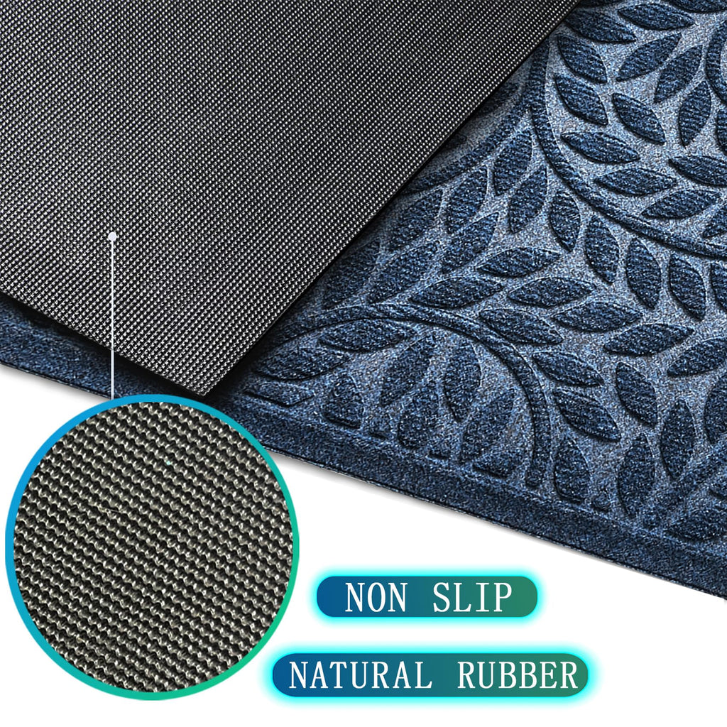 Front Door Mat Entrance, Durable Heavy Duty Welcome Mat, Thick Absorbent Natural Rubber Non Slip Mat, Sturdy Entryway