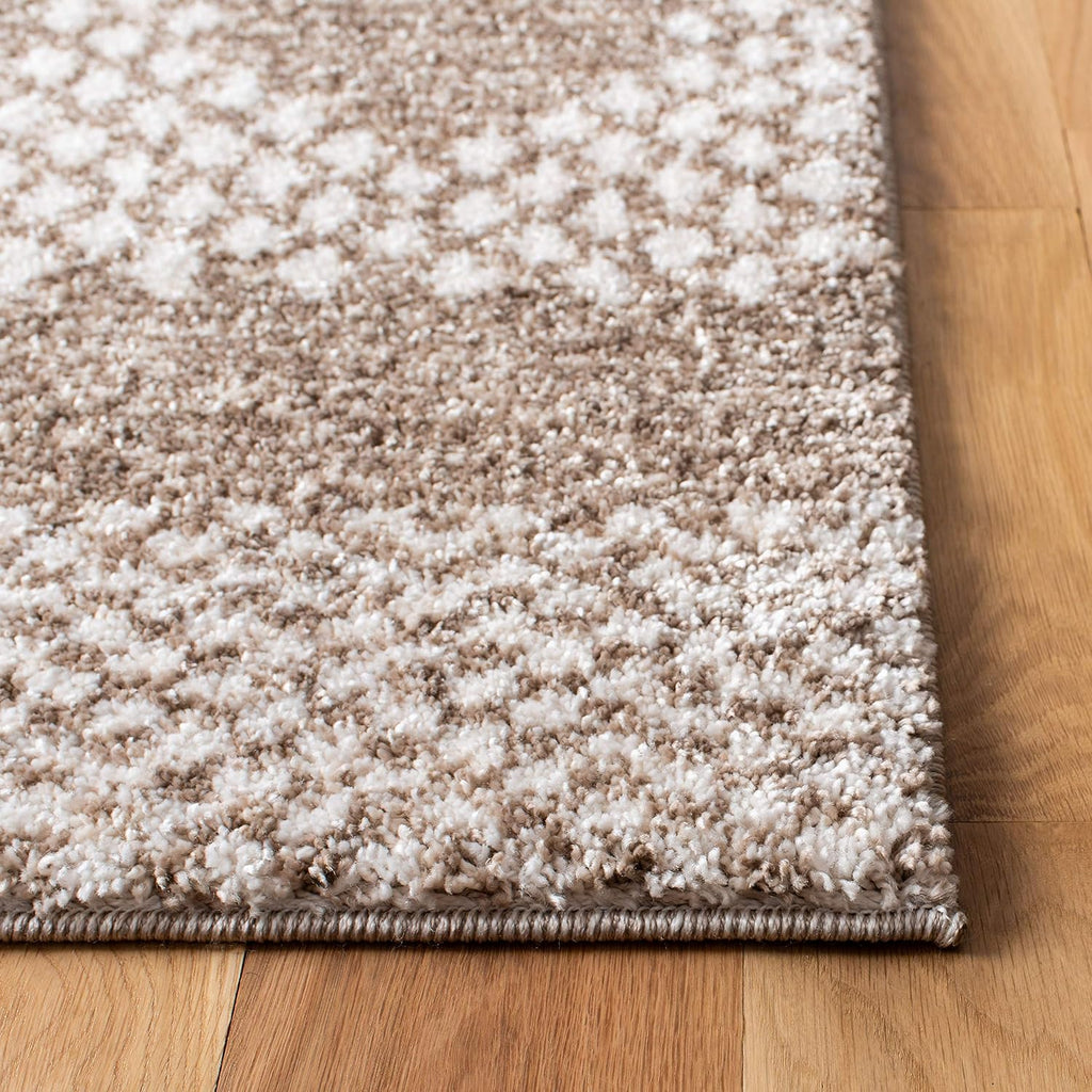 Tunisia Collection Runner Rug - 2' x 8', Tan & Ivory, Moroccan Tribal Design, Non-Shedding & Easy Care, Ideal for