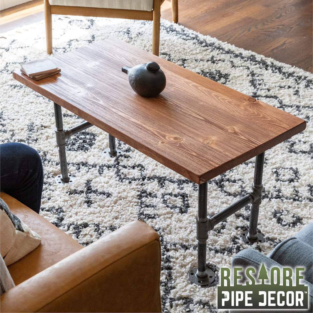 Restore Solid Wood Coffee Table Top 18 in. x 36 in. x 1.25 in. Reclaimed Ponderosa Pine in Sunset Cedar