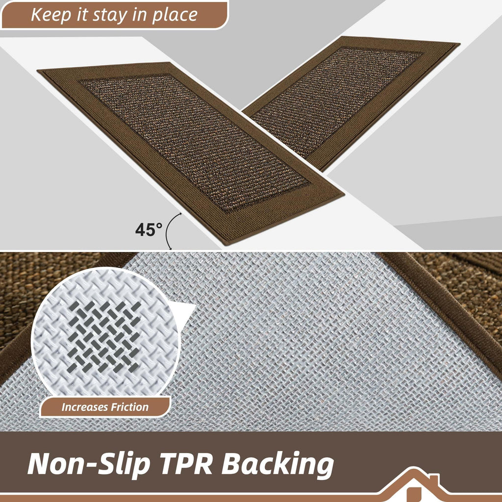 Indoor Door Mat 20" x 32", Dirt Trapper Door Mats, Brown