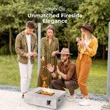 Propane Gas Fire Pit Table 40000 BTU Square Outdoor Firepit with Protective Cover, Durable Metal Construction, and Stylish Design for Patio or - Image 7
