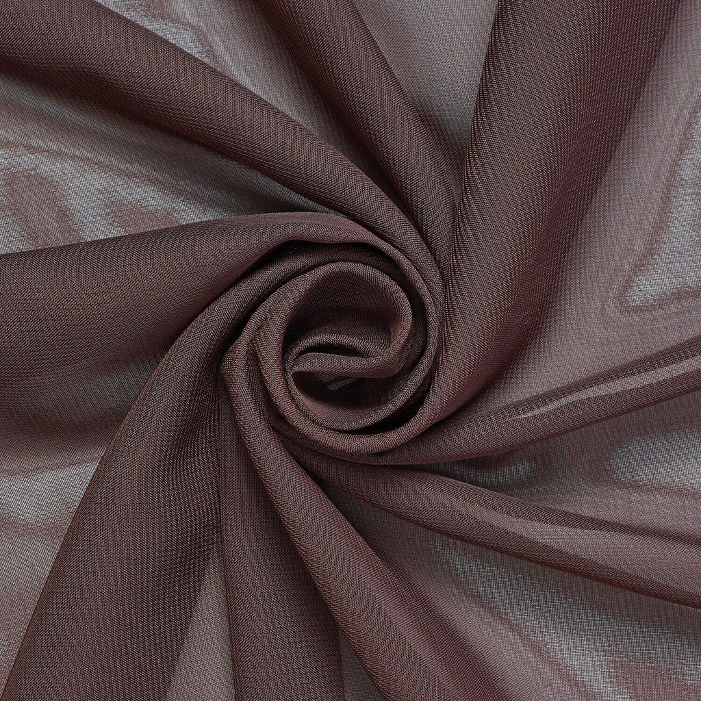 Chiffon Fabric Sheer Lightweight 60 Inch Wide Silky Polyester Georgette By The Yard & Wholesale - Brown (5 Yards)