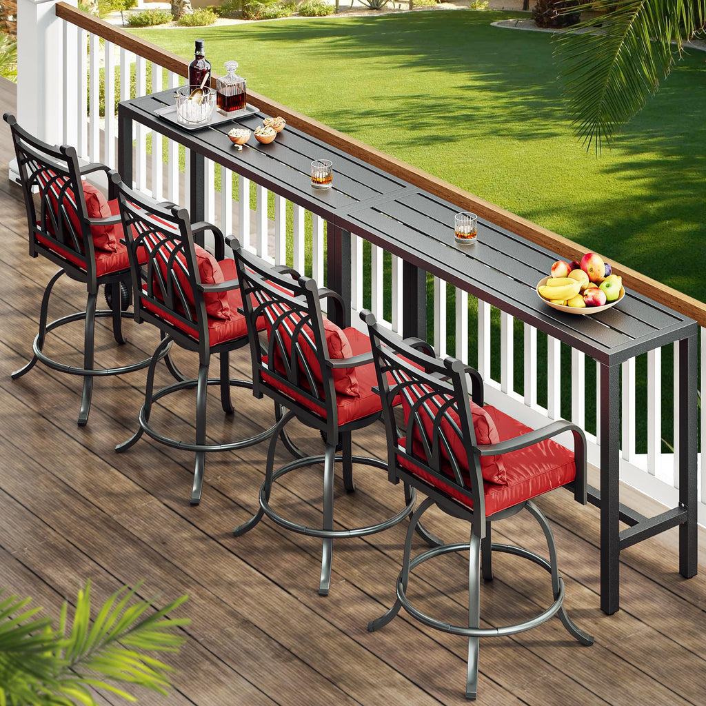 55" Outdoor Bar Table with Wheels