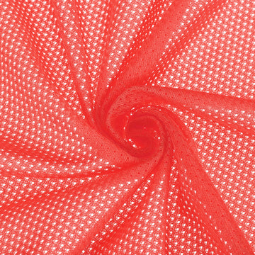 62 Inch Wide Mesh Fabric Slightly Stretchy, Flame Orange 2 Yard