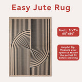 Rainbow Easy Jute Rug 5x7 Large Washable Area Rug