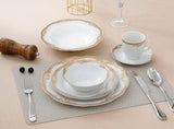 Catherine 24 Piece Porcelain Dinnerware Set, Gold