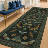 8 ft Long Hallway Runner Rug - Boho Green Rug for Kitchen Floor, Entrance Indoor, Washable Wide Runn