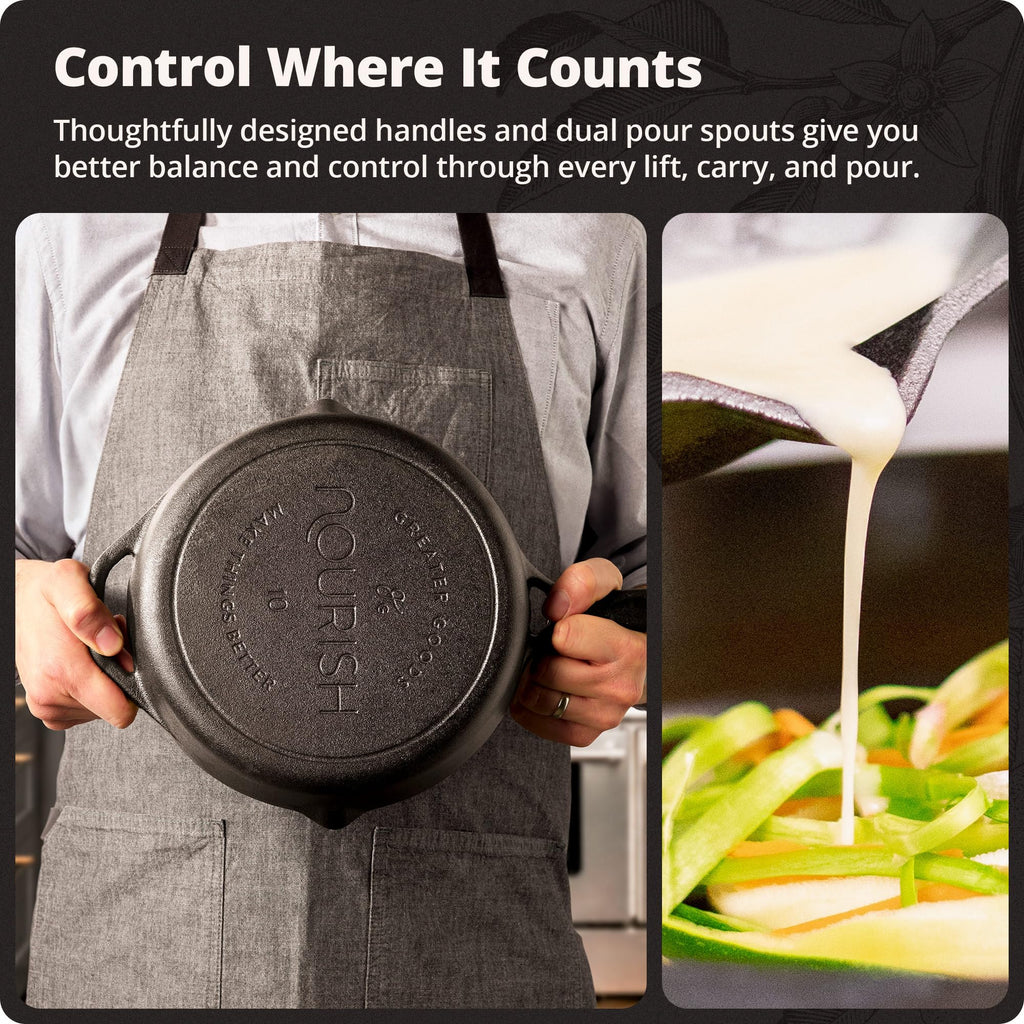 10" Cast Iron Skillet, Smooth Surface, Nonstick-Like Release