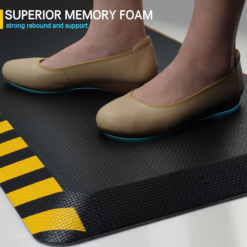 Anti Fatigue Mat Industrial, Ergonomic Standing Floor Mat for Work for Stand -Safety Support for Leg & Back
