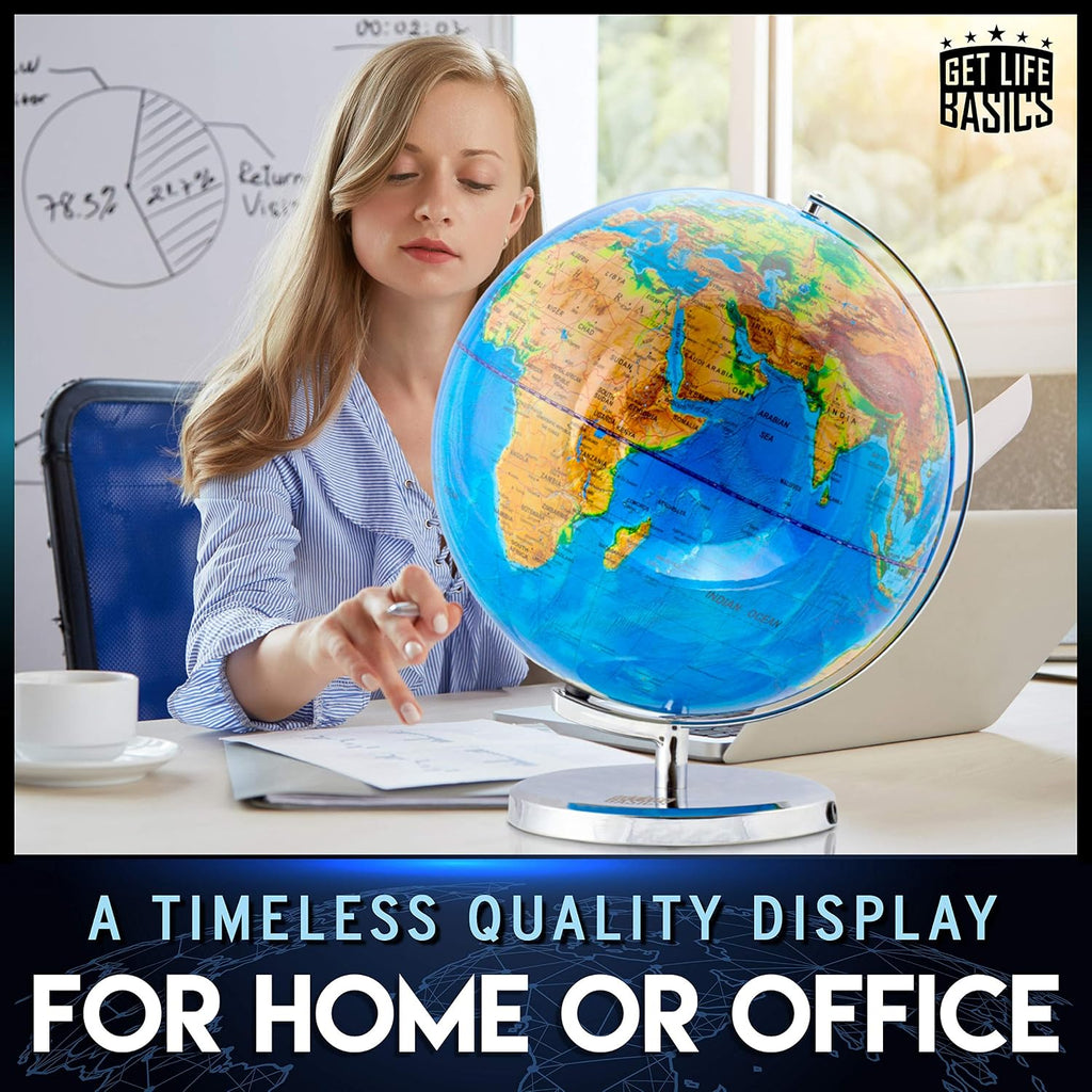 13" Illuminated Constellation World Globe for Kids & Adults