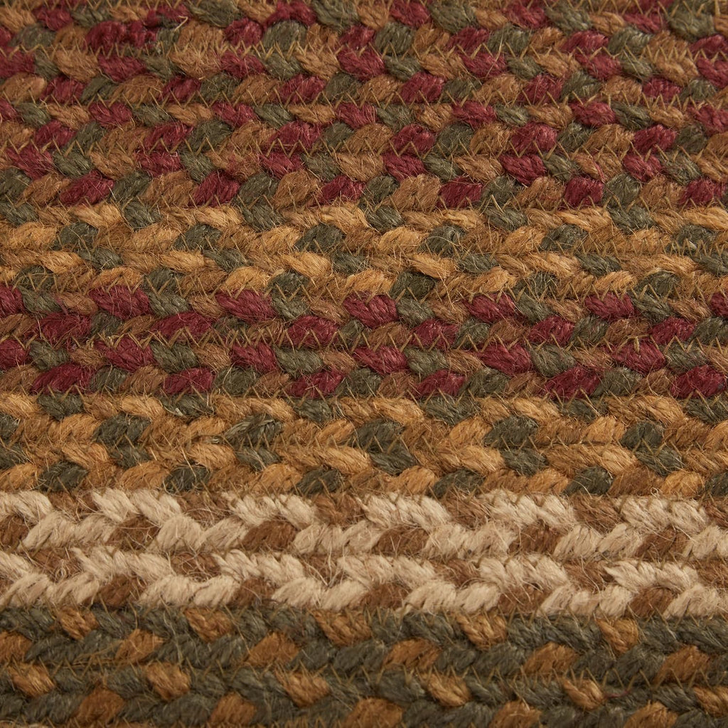 Tea Cabin Rustic Jute Striped Accent Rug Oval w/Pad Floor Decor 27"x48"