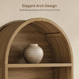 81" Tall Arched Bookcase, Large Bookshelves with Storage