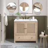 Alaterre Furniture Lucca Bathroom Vanity - Freestanding Cabinet Without Sink