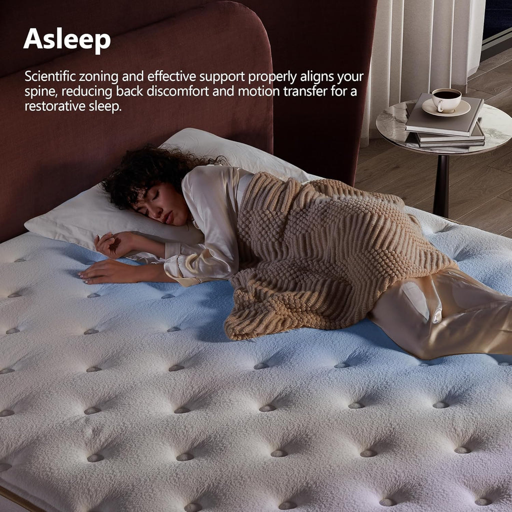 Hybrid Mattress in a Box Memory Foam Mattress King Size 14inch | Firm, Individual Pocket Spring, Upgrade Zoned