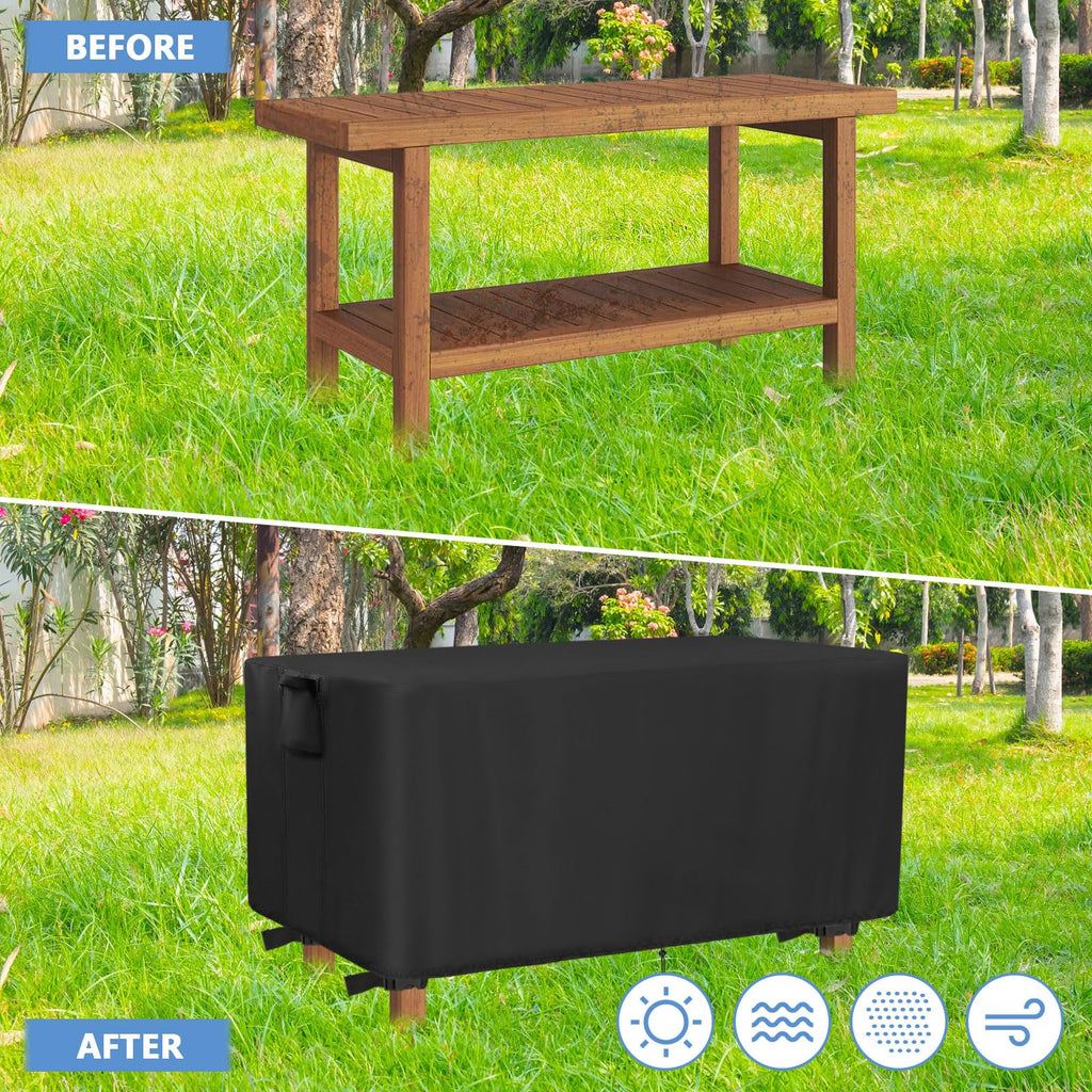 Outdoor Bench Cover for Backless Bench Waterproof-48x20x18in