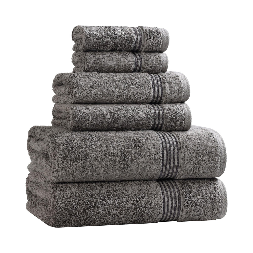 Egyptian Cotton 6-Piece Towel Set, Assorted Towels Bathroom, Master, Guest Bath, Decor Essentials, Includes 2 Bath, 2