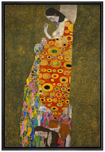Framed Canvas Print Wall Art Hope II, 1908 Gustav Klimt Classic Illustrations Fine Art Decorative Vintage Multicolor