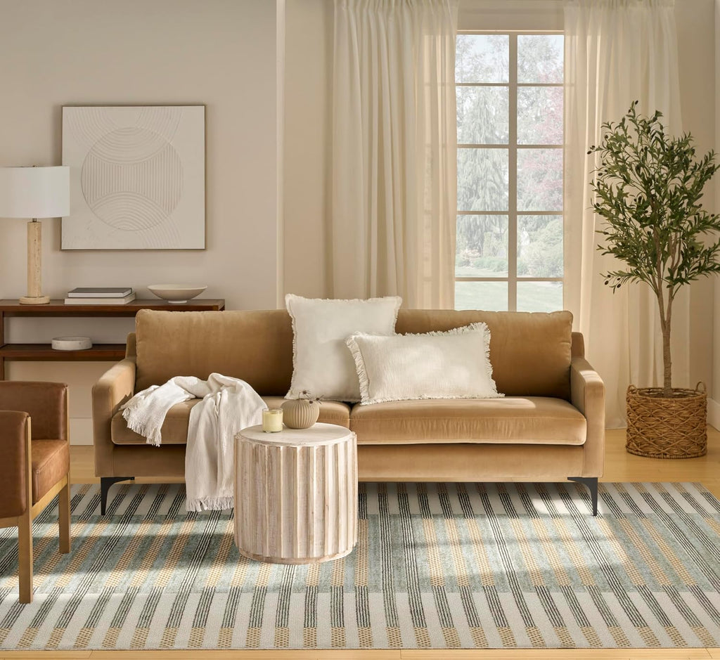 Home Nordic Ivory Multicolor Area Rug - Easy Clean, Non Shedding, Bed Room, Living Room, Dining Room