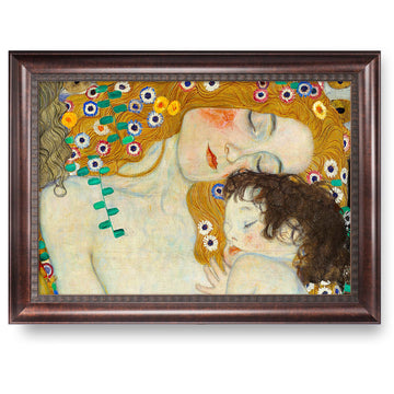 The Three Ages of Woman (Detail, 1905) by Gustav Klimt, Dark Brown Framed Art