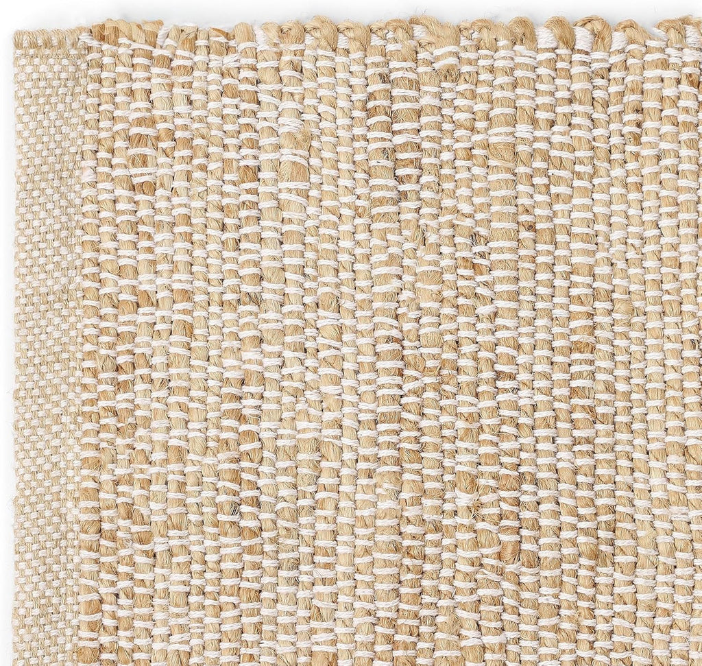 · · Jute Cotton Area Rug - 9'x12' Rectangular Rug, Sustainable Handwoven, Non-Shedding, Soft & Durable