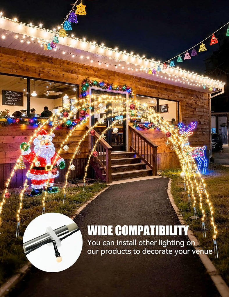 3 Pack Christmas Archway Outdoor, 24FT 300LED Christmas Arch Light,8 Light Modes Lights Driveways Arch, Perfect