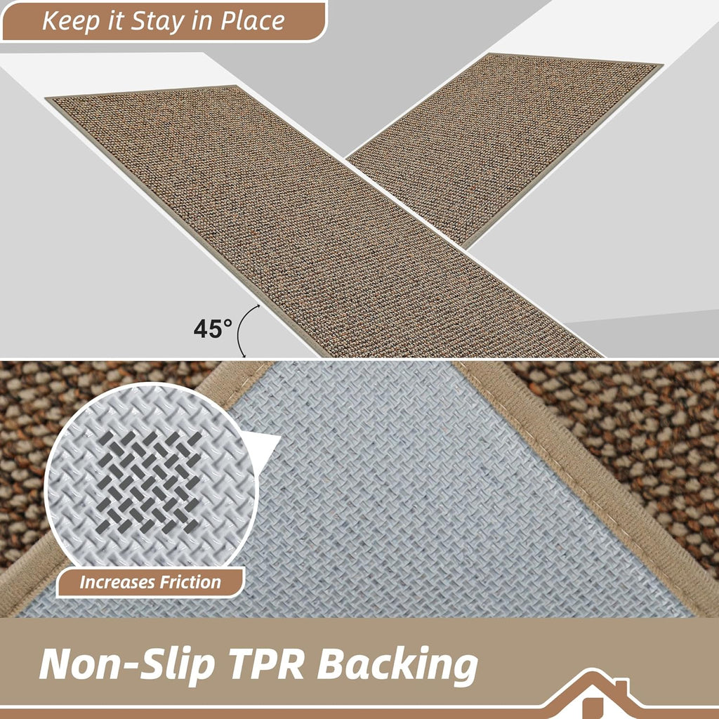Hallway Runner Rugs 2x6, Hallway Rug Non-Slip Washable, Taupe | (Rolled-Up NO Creases) Runner Rug Absorbent Stain
