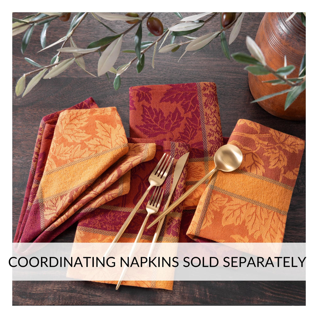 Maplewood Jacquard Harvest Cotton Tablecloth, Multicolor - 60" W x 102" L