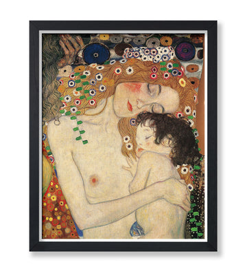 Art Vintage Gustav Klimt Poster - Retro The Three Ages of Woman Print - Mother & Child Art - Gift for Men & Women