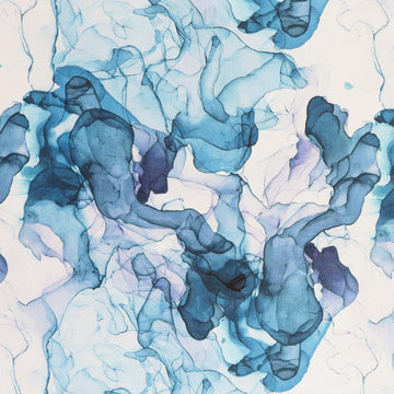 Smoke Print Cotton Fabric [108in. Wide], Dresden/Teal