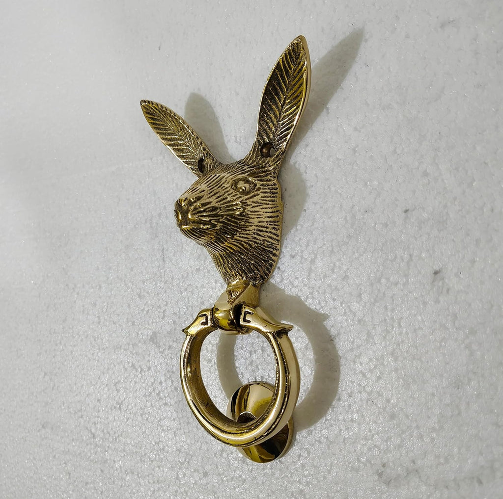 Solid Brass Rabbit Face Door Knocker Georgious Entrance Door Decoration