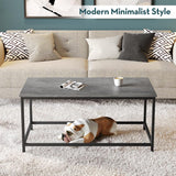 Small Coffee Table Modern Coffee Tables Open Design Rectangular Minimalist Center Table Home Office, Easy Assembly