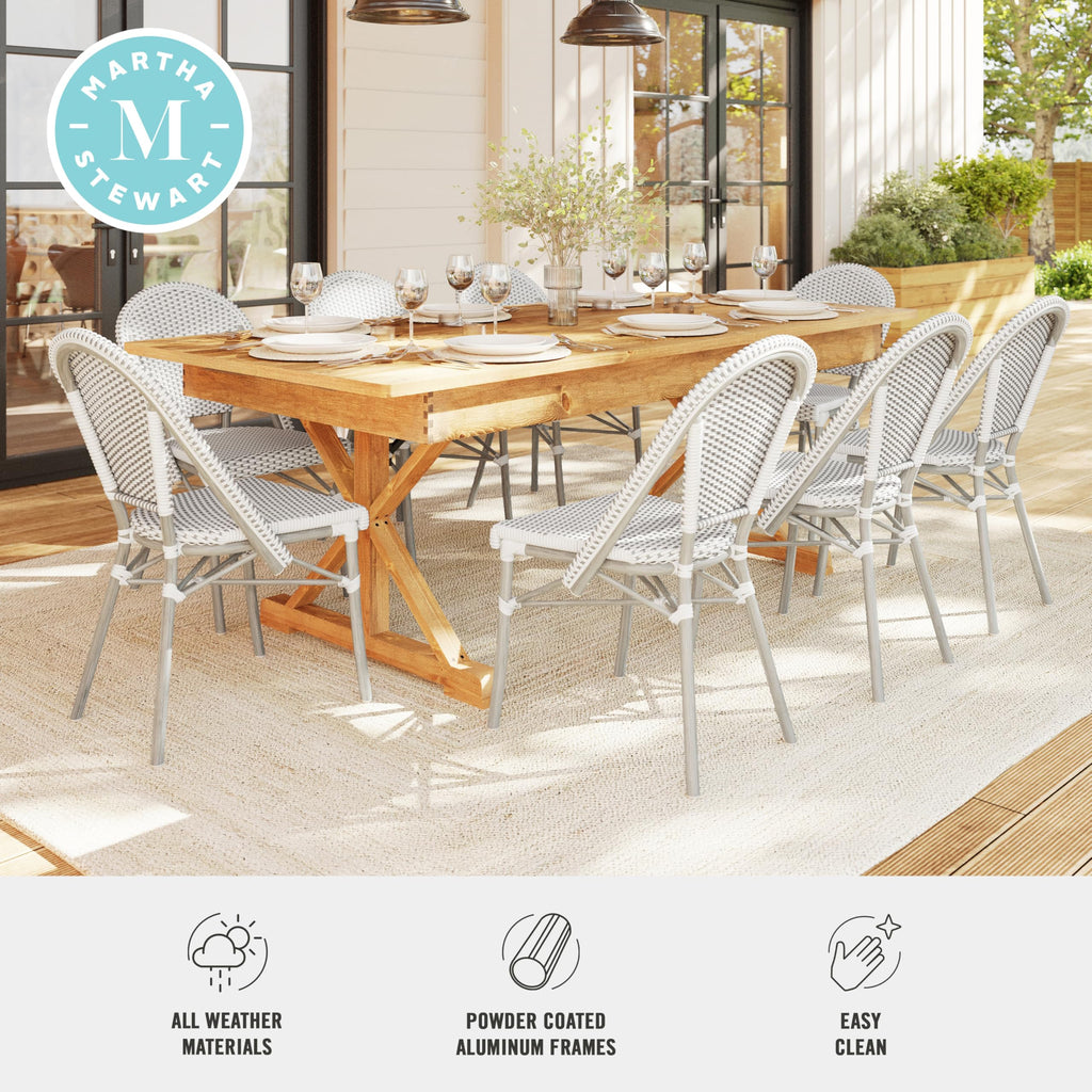 Lily Pond Stackable Bistro Chair, White/Gray