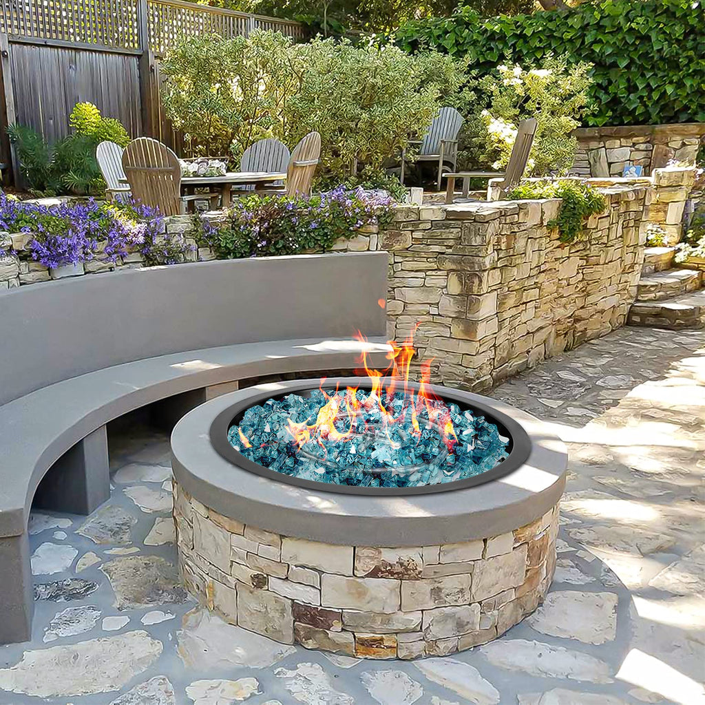 19-Inch Round Fire Pit Burner Pan Drop-in Gas Firepit Insert