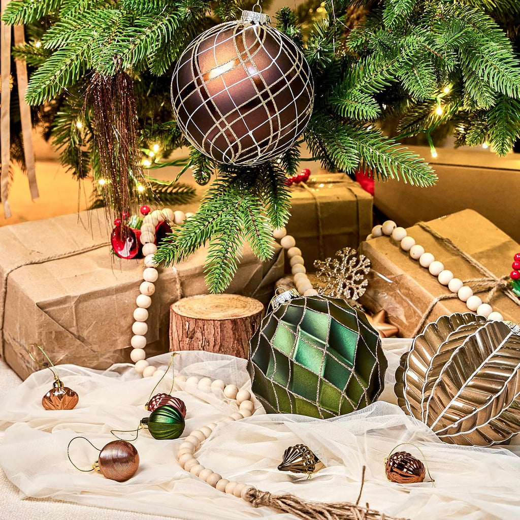 Christmas Balls Ornaments Set, 6 inch/150mm Extra Large Shatterproof Plastic Hanging Bulbs for Xmas Tree Decorations