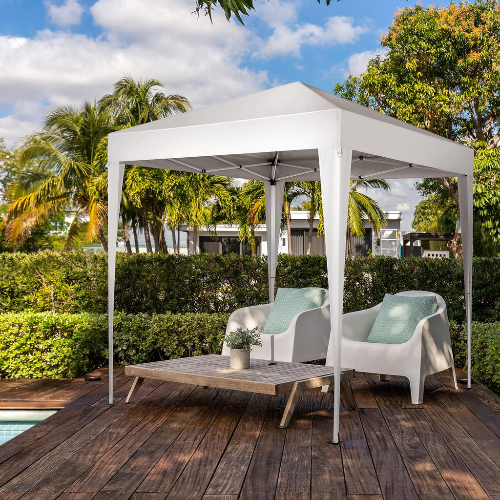 6.5x6.5ft Pop Up Canopy Tent with Carry Bag White