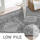 3x5 Vintage Area Rug, Machine Washable, Non Slip & Low Pile Lightweight for Living Room, Entryway, B
