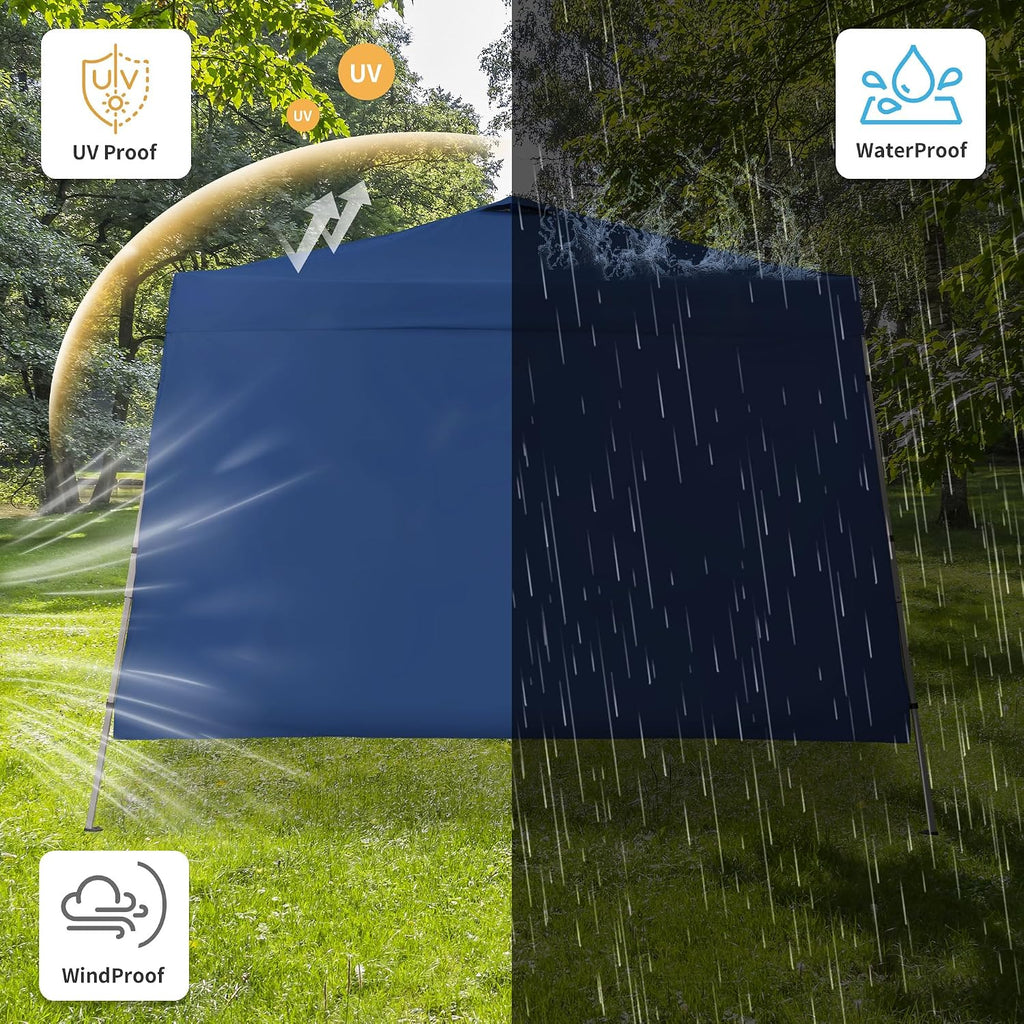 8X10 FT Pop Up Canopy Outdoor Instant Tent Slant Legs with a Sidewall,Equipment Vents