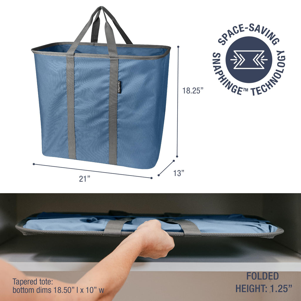 Collapsible Laundry Baskets, 64L Caddy 2 Pack, Denim Gray