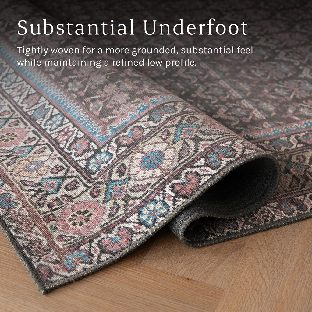 Blooming Bouquet Maroon Red Area Rug - Persian-inspired design