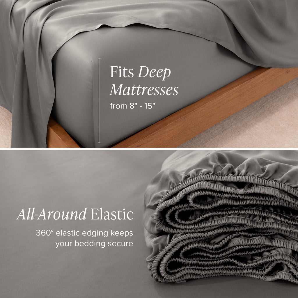 Lyocell Tencel Sheet Set (Full, Light Grey)