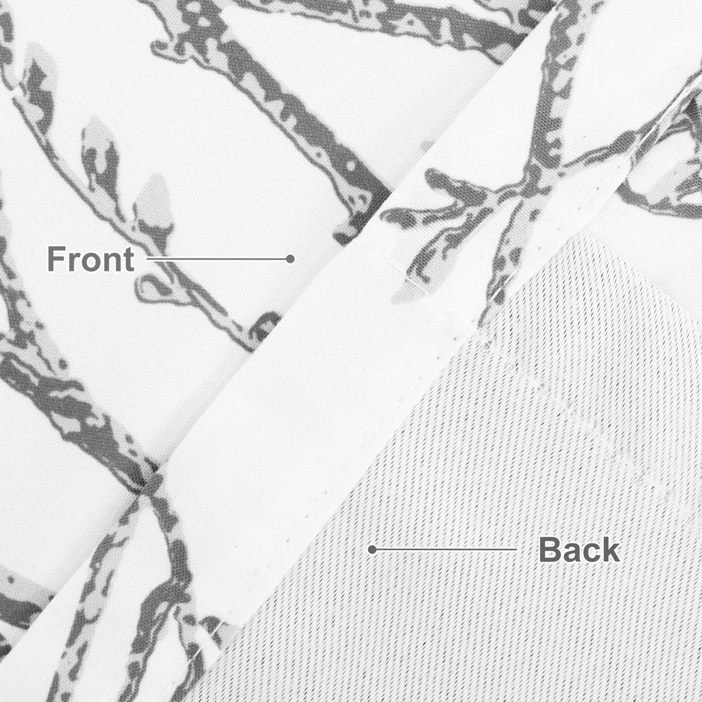 Tree Branch Lined Valance Double Layer Blackout Thermal Insulated Abstract Ink Printing Window Curtain Valance Rod