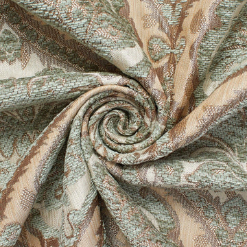 Baroque Floral Two Tone Chenille 57" Heavyweight Upholstery Jacquard Polyester Fabric by The Yard (Beige/Sage, 1 Yard)