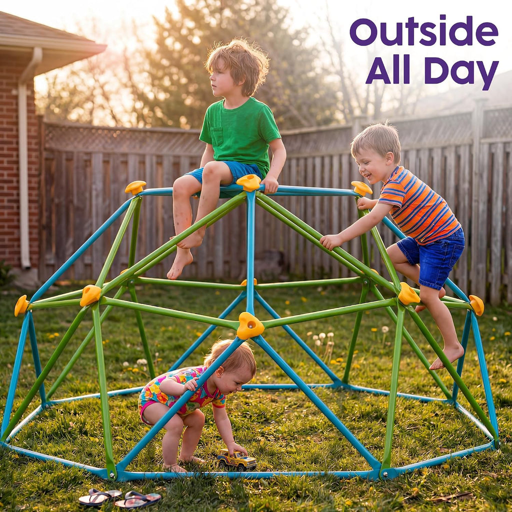 6ft Climbing Dome for Kids, Sturdy Steel Dome Climber, Outdoor Backyard Jungle Gym & Monkey Bars, Fun Active Play