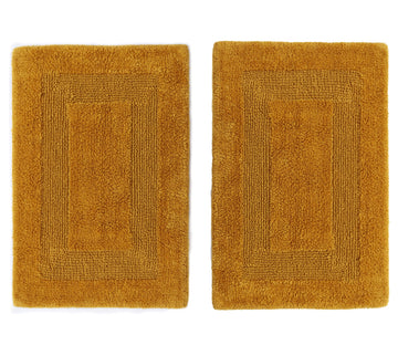 2 Pack Reversible Bath Mat - Plush 17x24 Bath Rug - Golden Rod