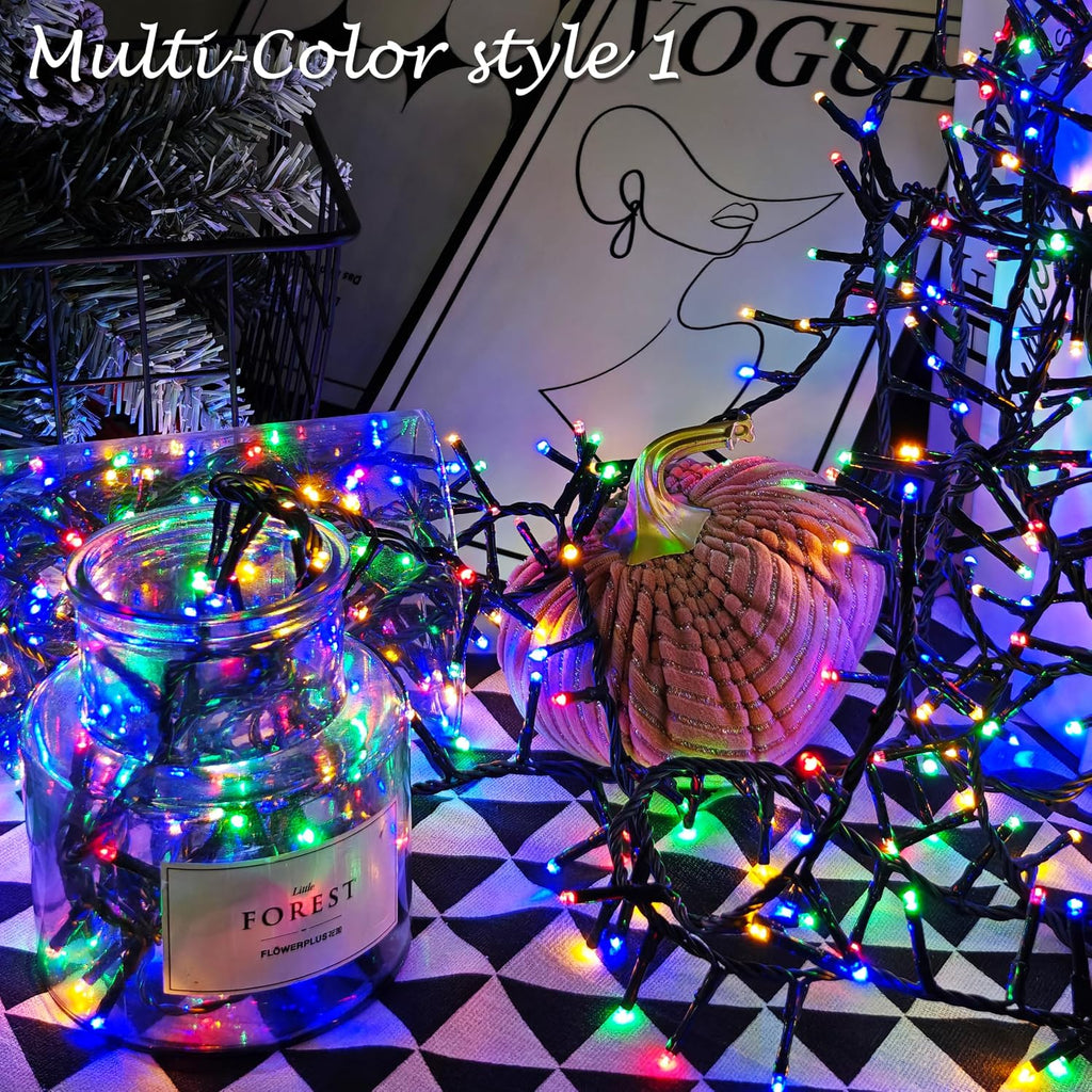 1000 LED 82 FT Christmas Cluster Lights Multi&Warm String Lights Decor